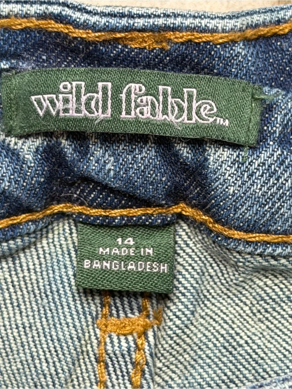Wild Fable High Rise Denim Jorts | Distressed Blue Jean Shorts | Size 14